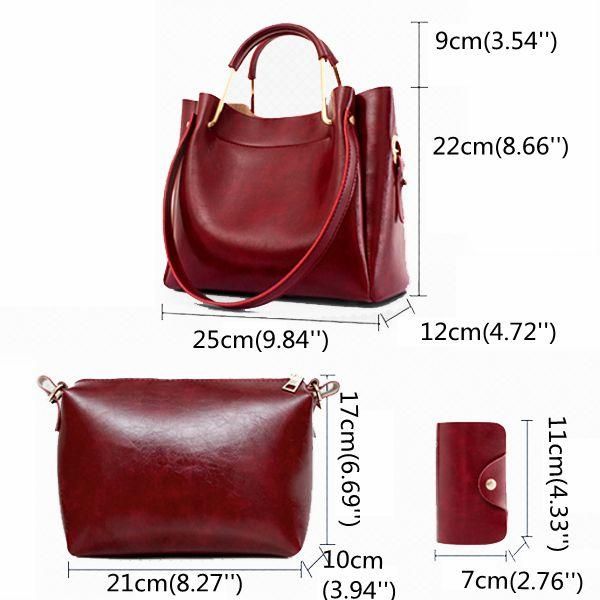 3 Pcs Bolso De Hombro Elegante Para Mujer Bolsos De Mano