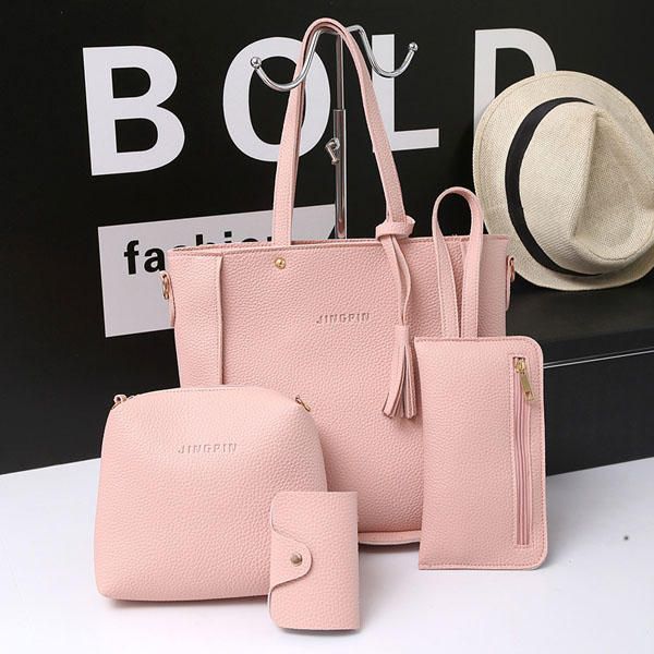 4 Pcs Bolsos Bolsos De Hombro Con Borlas Bolsos De Mano Elegantes Carteras Portatarjetas