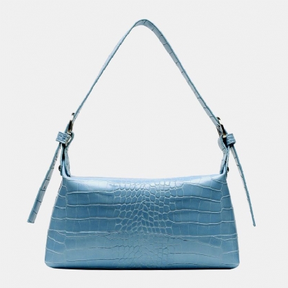 Alligator Croc Pattern Casual Color Sólido Bandolera Bolso Para Mujer