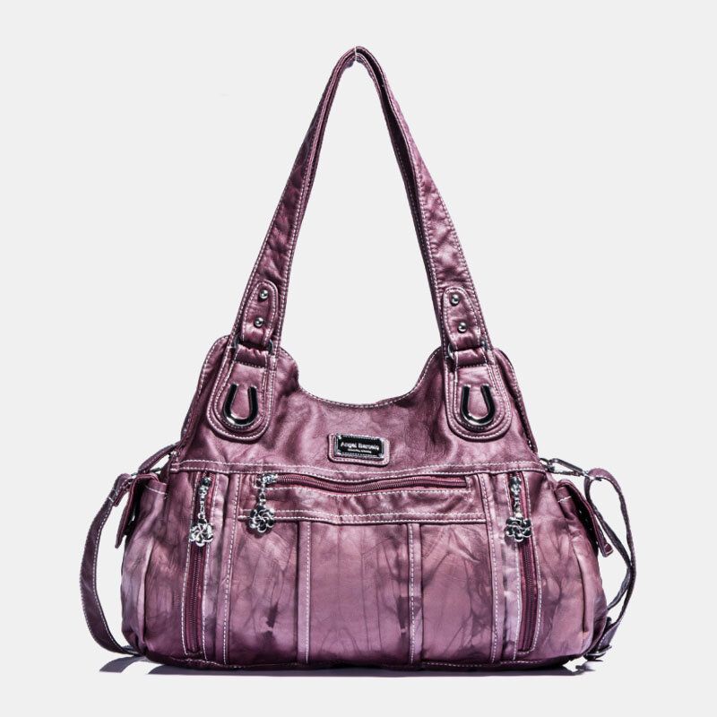 Angel Kiss Mujer Pu Cuero Multi-carry Color Sólido Bolso Bandolera Bolso De Mano Bolso De Mano