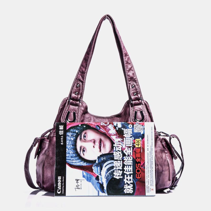 Angel Kiss Mujer Pu Cuero Multi-carry Color Sólido Bolso Bandolera Bolso De Mano Bolso De Mano