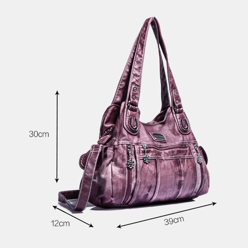 Angel Kiss Mujer Pu Cuero Multi-carry Color Sólido Bolso Bandolera Bolso De Mano Bolso De Mano