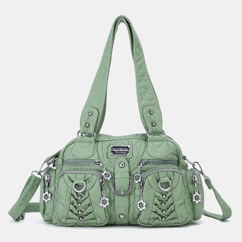 Angel Kiss Mujer Pu Cuero Multi-carry Color Sólido Moda Casual Bolso Bandolera Bolso Bandolera