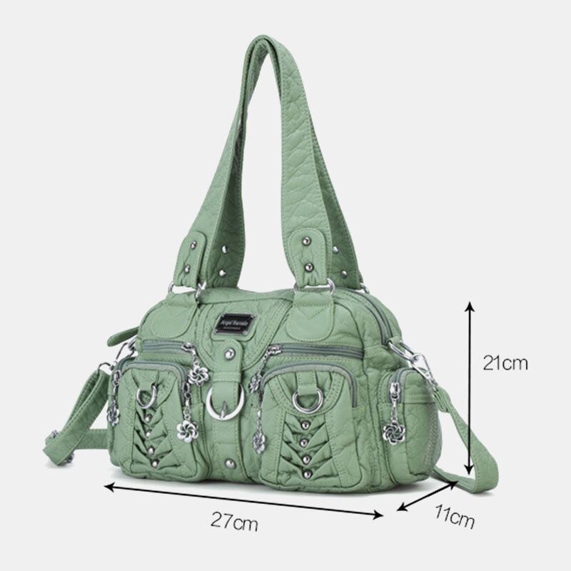 Angel Kiss Mujer Pu Cuero Multi-carry Color Sólido Moda Casual Bolso Bandolera Bolso Bandolera