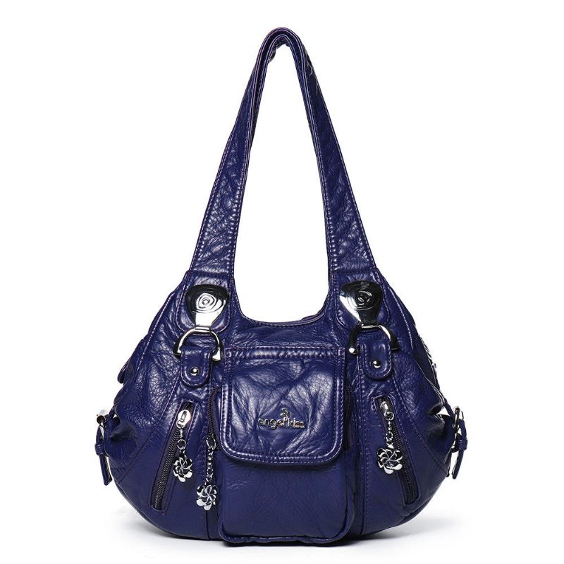 Bolso Bandolera Casual De Cuero Suave Para Mujer