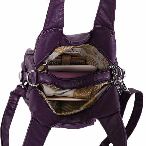 Bolso Bandolera Casual De Cuero Suave Para Mujer