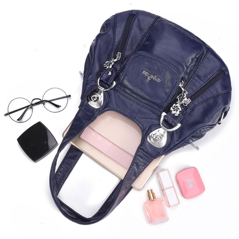 Bolso Bandolera Casual De Cuero Suave Para Mujer