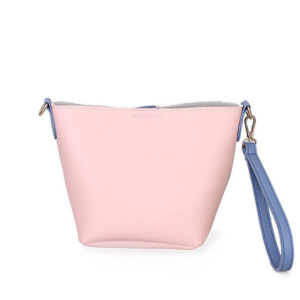 Bolso Bandolera Con Bloque De Color Diario Informal De Cuero Pu Para Mujer