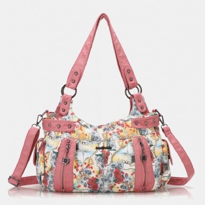 Bolso Bandolera Con Estampado Multicolor Impermeable Floral Para Mujer