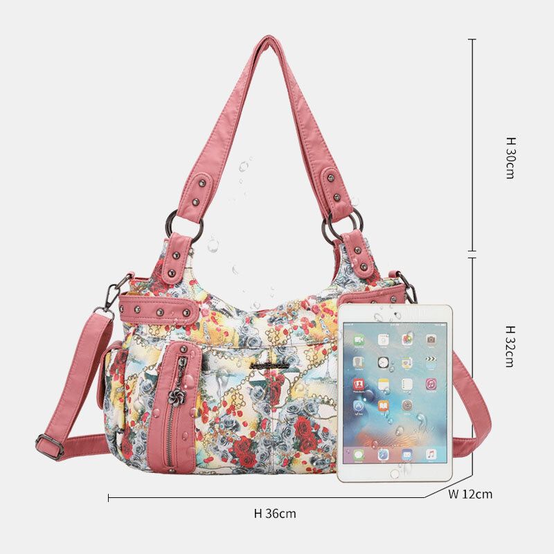 Bolso Bandolera Con Estampado Multicolor Impermeable Floral Para Mujer