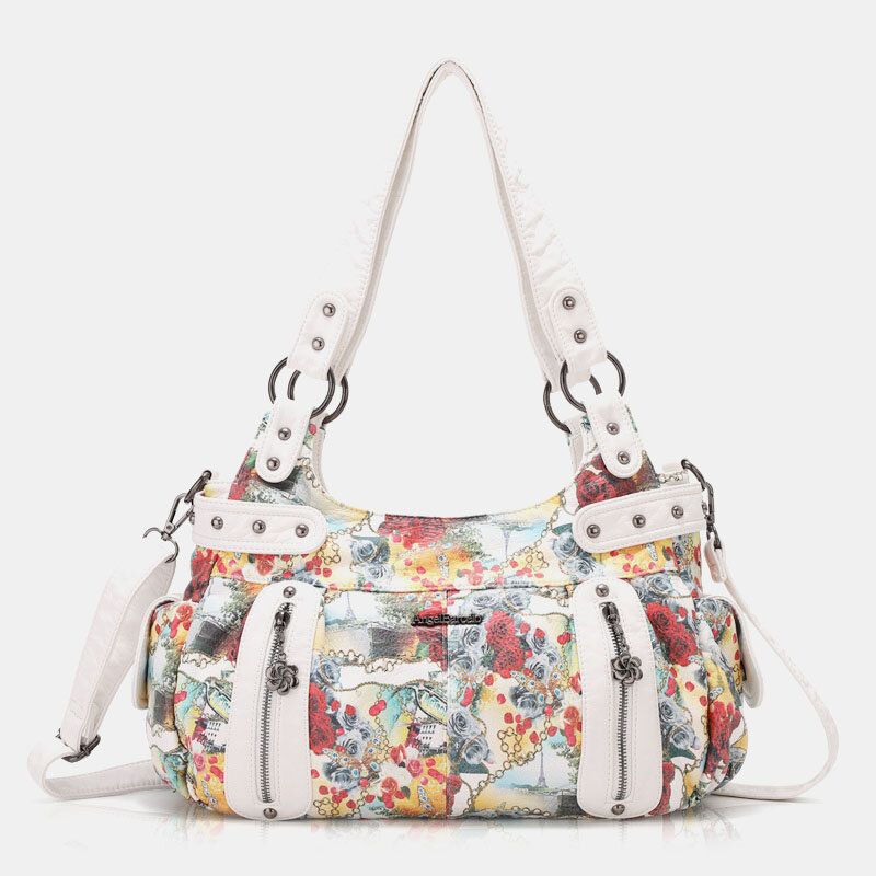 Bolso Bandolera Con Estampado Multicolor Impermeable Floral Para Mujer