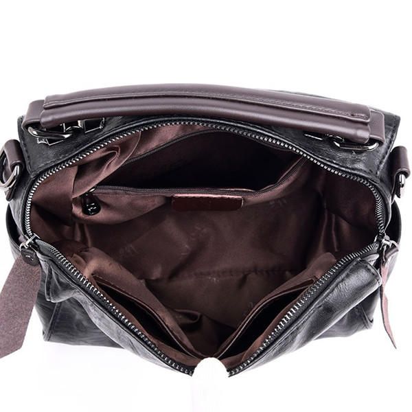 Bolso Bandolera De Cuero Suave Para Mujer Bolso De Ocio Con Costura