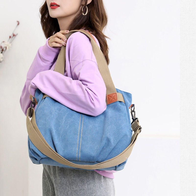 Bolso Bandolera De Lona De Gran Capacidad Para Mujer Bolsos Cruzados