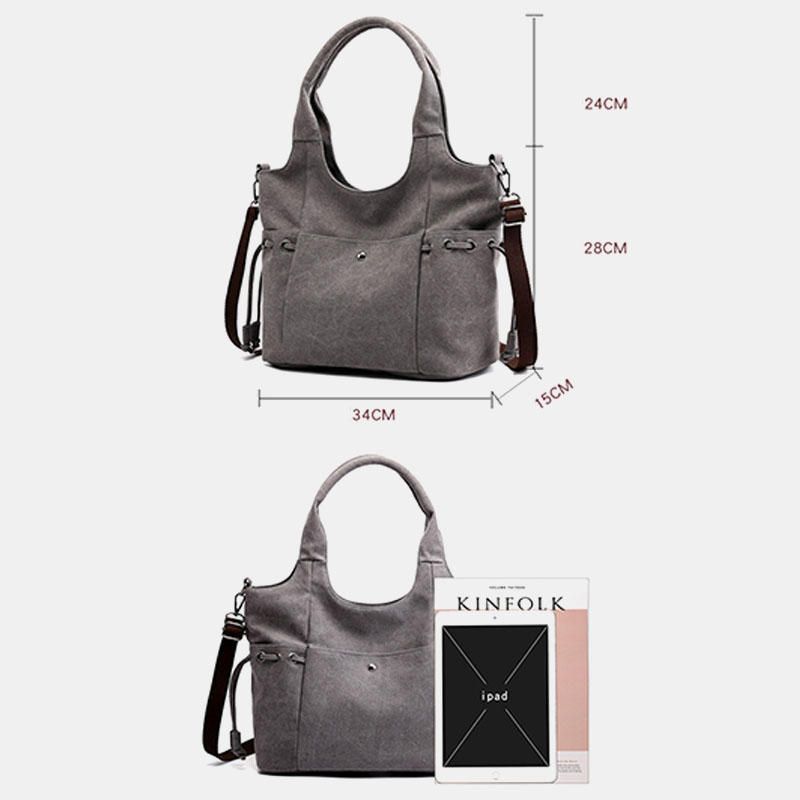 Bolso Bandolera De Lona De Gran Capacidad Para Mujer Bolso Bandolera Para Ir De Compras Al Aire Libre