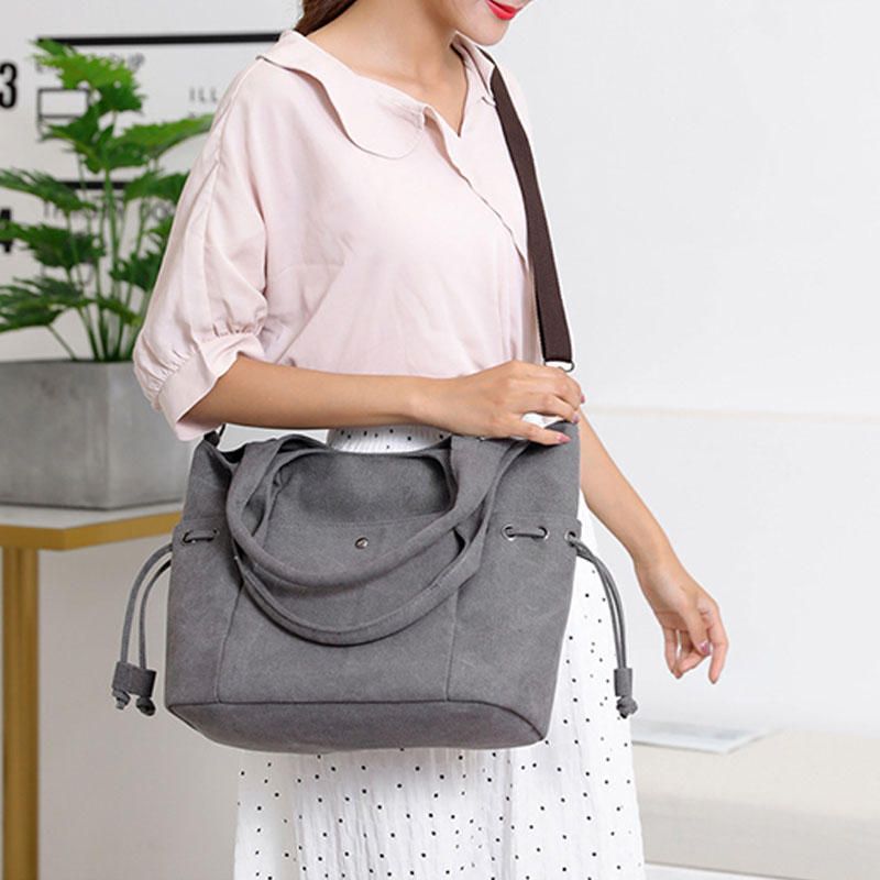 Bolso Bandolera De Lona De Gran Capacidad Para Mujer Bolso Bandolera Para Ir De Compras Al Aire Libre