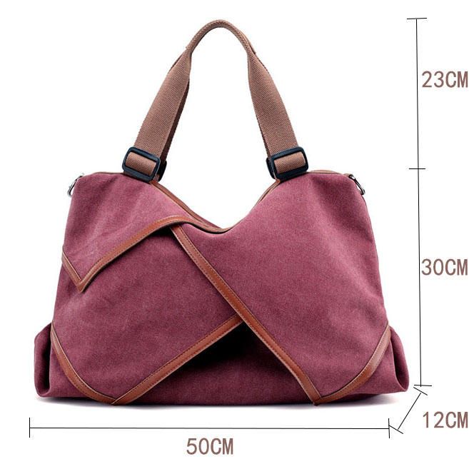 Bolso Bandolera De Lona Para Mujer De Gran Capacidad Informal De Viaje Bolso De Mano