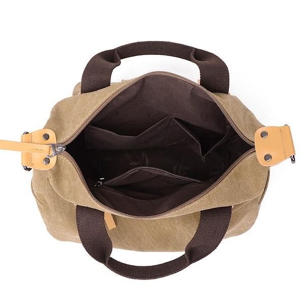 Bolso Bandolera De Lona Para Mujer Informal De Gran Capacidad Funcional Con Múltiples Bolsillos Bandolera