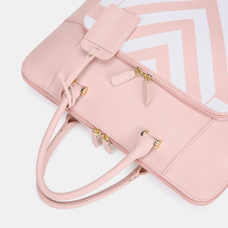 Bolso Bandolera Multifunción Con Diseño De Rayas De Negocios Elegante Para Mujer