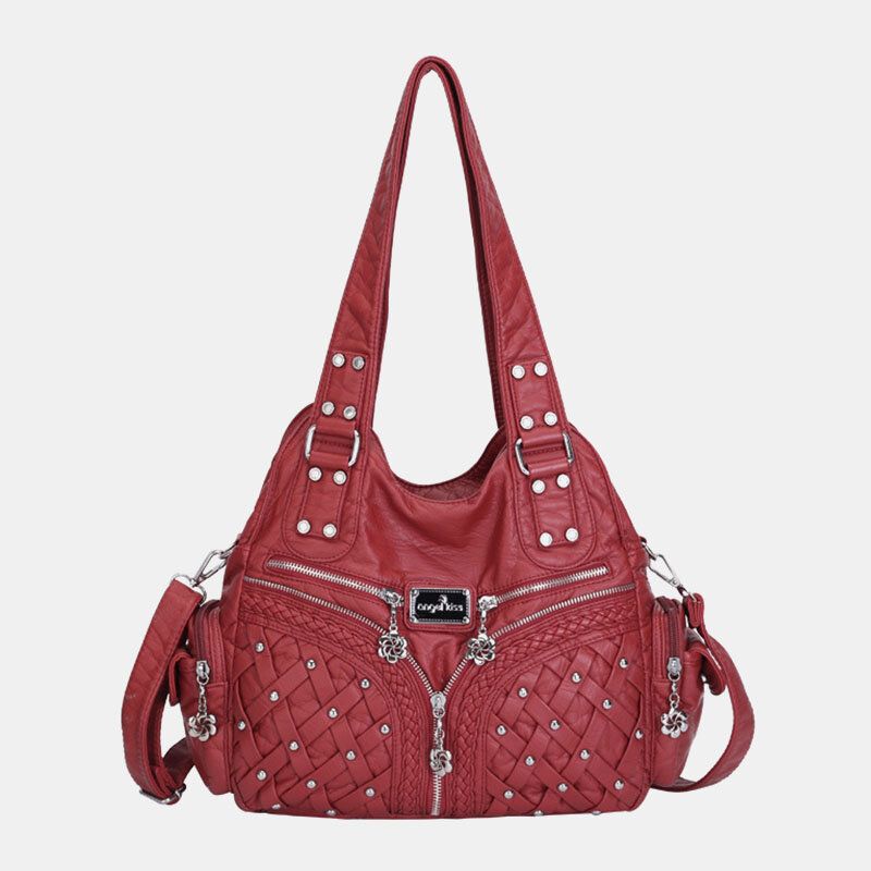 Bolso Bandolera Tejido Impermeable Multibolsillos Para Mujer Bolso Bandolera Bolso De Mano