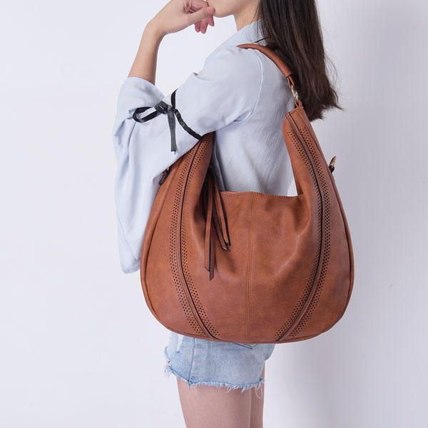 Bolso Bandolera Vintage De Cuero Pu Para Mujer