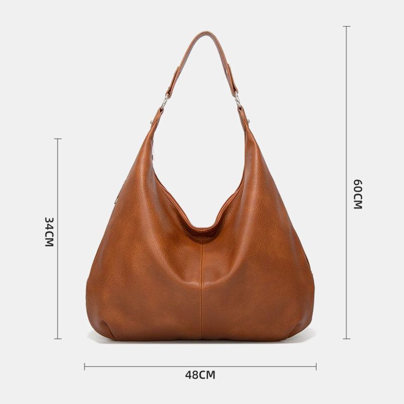 Bolso Bandolera Vintage De Gran Capacidad De Cuero Pu Para Mujer