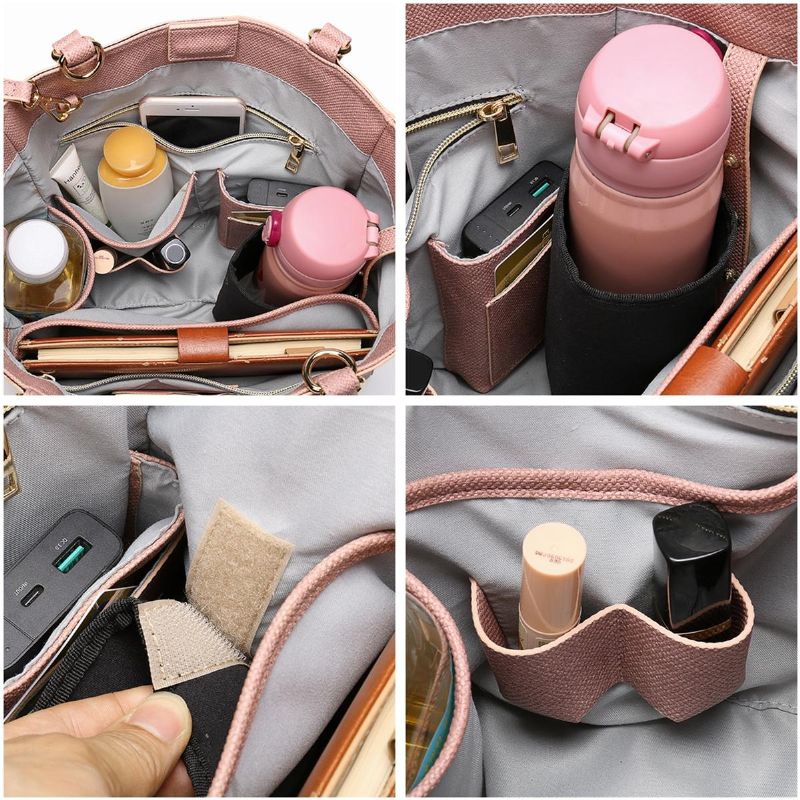 Bolso De Botella Desmontable Multifunción Sólido De Color Puro Para Mujer Bolso De Compras Bolso De Hombro