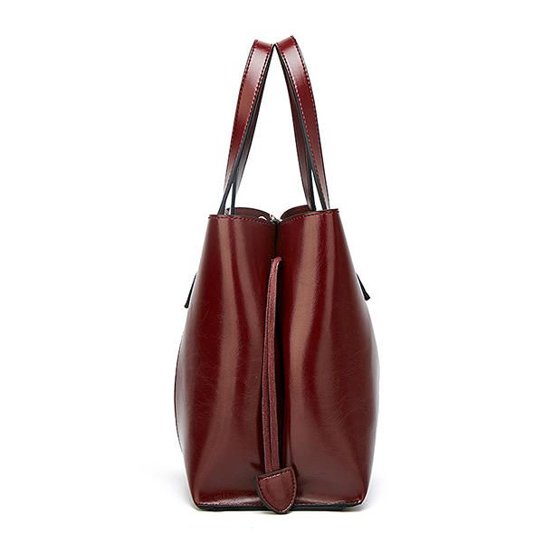 Bolso Casual De Cuero Pu Para Mujer Bolso De Mano De Gran Capacidad