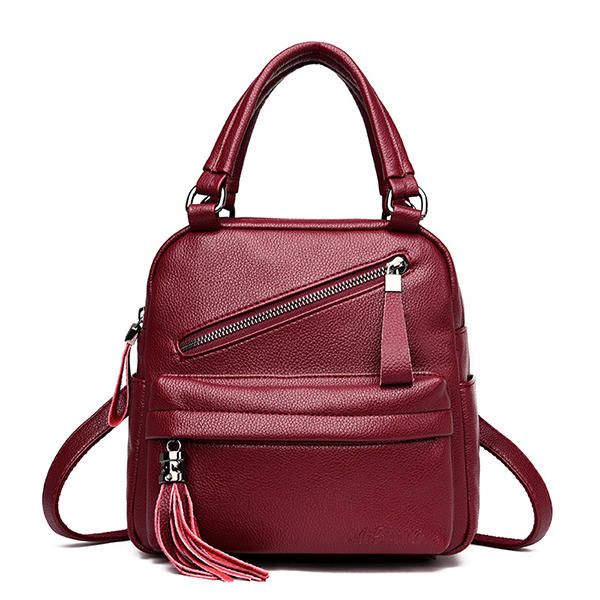 Bolso Casual Para Mujer Bolso Bandolera De Piel Sintética Suave Y Sólida