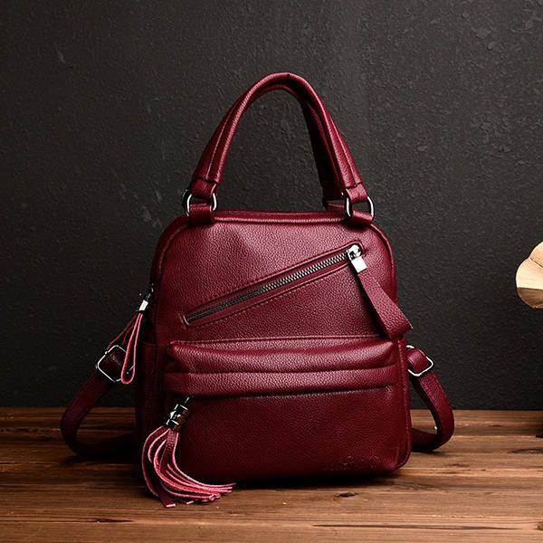 Bolso Casual Para Mujer Bolso Bandolera De Piel Sintética Suave Y Sólida