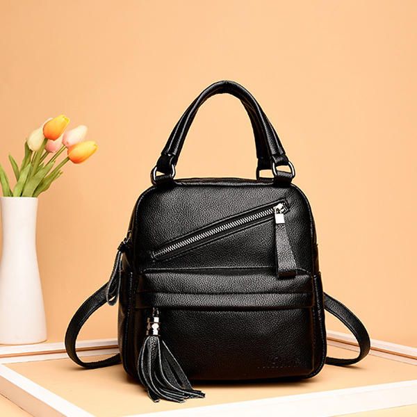 Bolso Casual Para Mujer Bolso Bandolera De Piel Sintética Suave Y Sólida