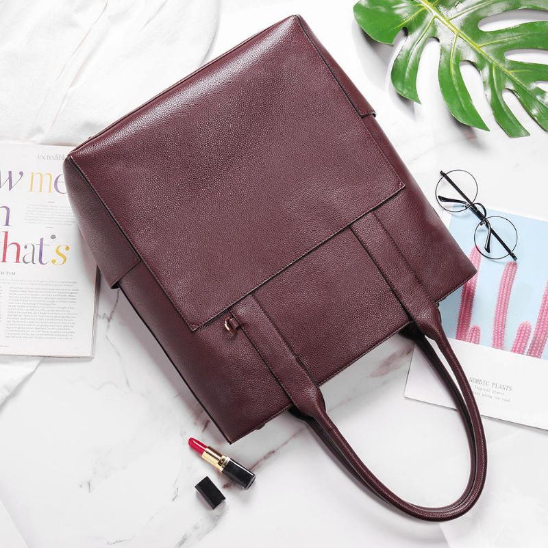 Bolso Casual Para Mujer Bolso De Hombro Sólido Para Compras