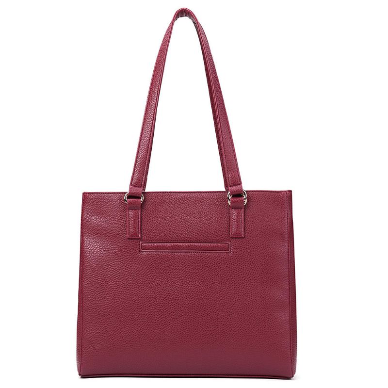 Bolso Casual De Tejido Multibolsillos Para Mujer Bolso Bandolera De Compras Sólido