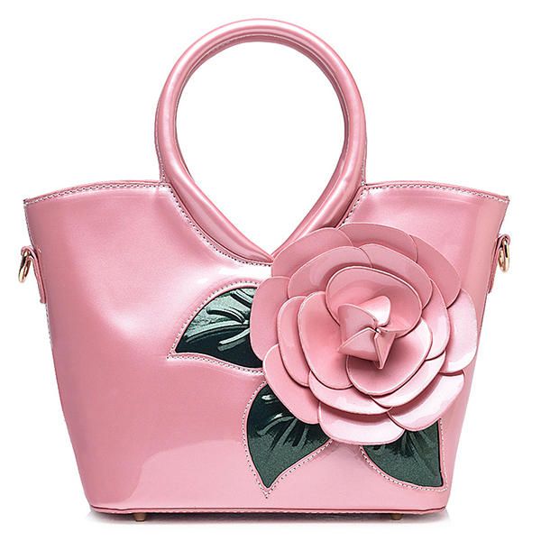 Bolso Coloful Flor De Charol Con Perlas Para Mujer