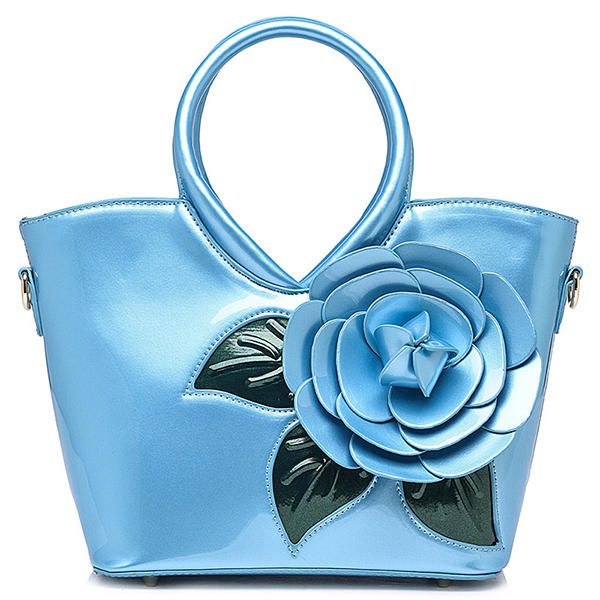 Bolso Coloful Flor De Charol Con Perlas Para Mujer