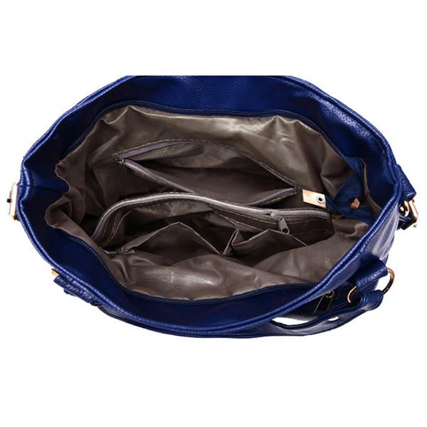 Bolso De Cuero Suave Con Borlas De Piel Sintética Para Mujer