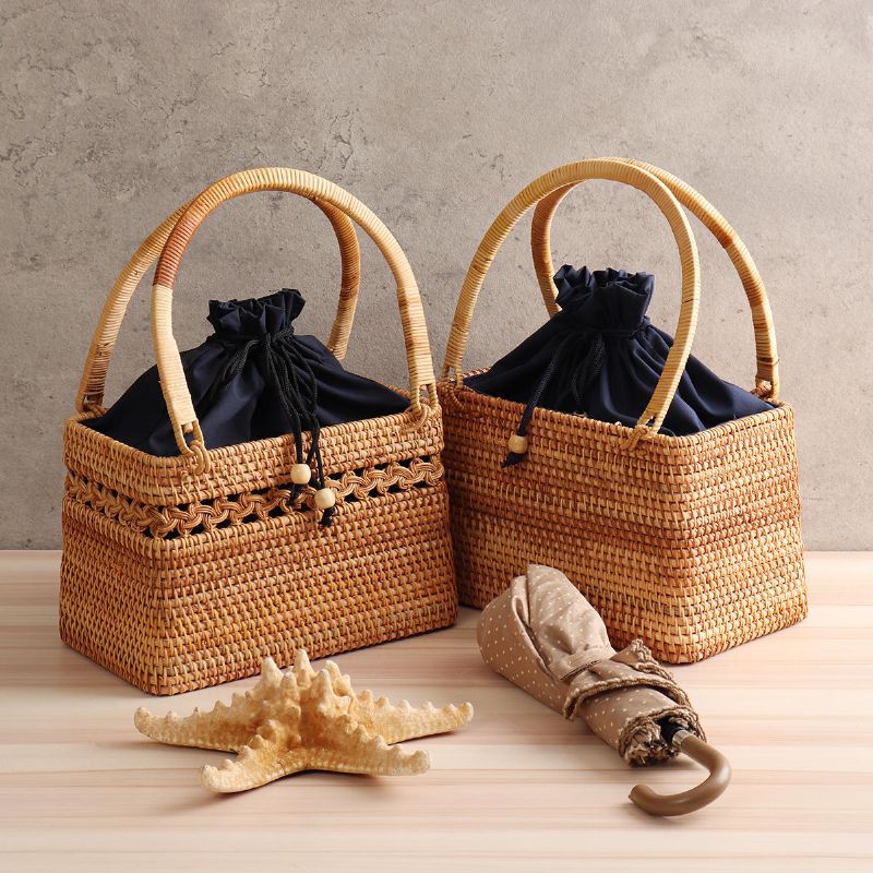 Bolso Estilo Cesta Hecho A Mano Vietnam Ratten Case Summer Beach B