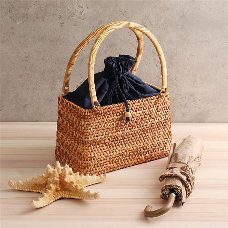 Bolso Estilo Cesta Hecho A Mano Vietnam Ratten Case Summer Beach B