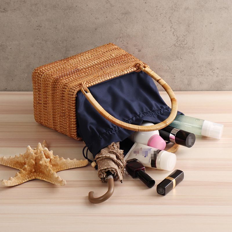 Bolso Estilo Cesta Hecho A Mano Vietnam Ratten Case Summer Beach B