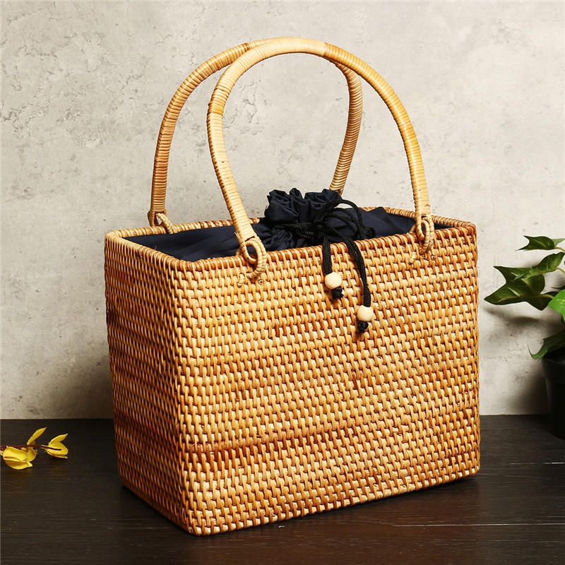 Bolso Estilo Cesta Hecho A Mano Vietnam Ratten Case Summer Beach B