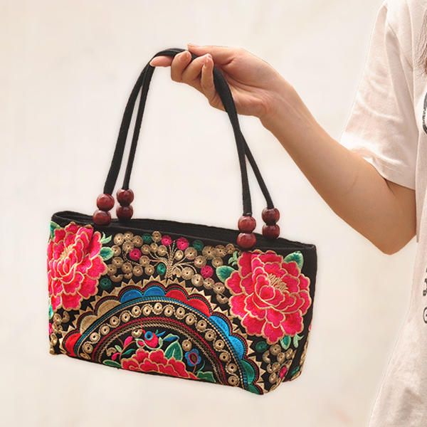 Bolso De Flores Bordado Étnico Bolso De Mano