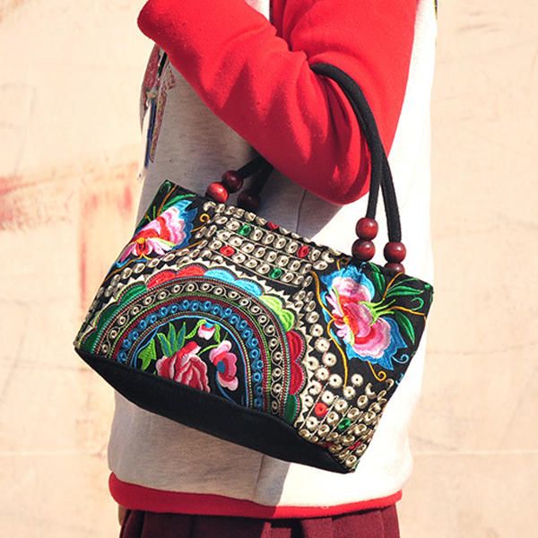 Bolso De Flores Bordado Étnico Bolso De Mano