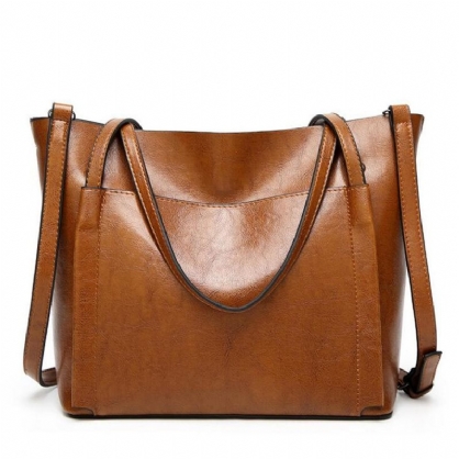 Bolso Grande De Cuero Con Cera De Aceite Para Mujer Bolso De Viaje Para Niña Bolso De Hombreajero