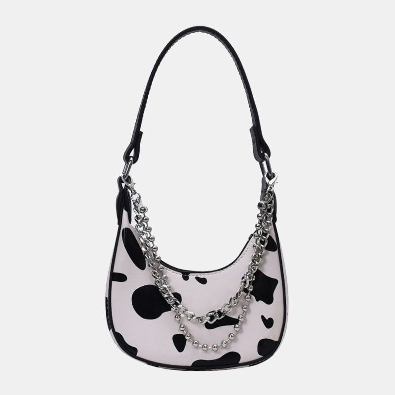 Bolso De Hombro De Cadena Con Estilo Informal Con Patrón De Vaca Para Mujer