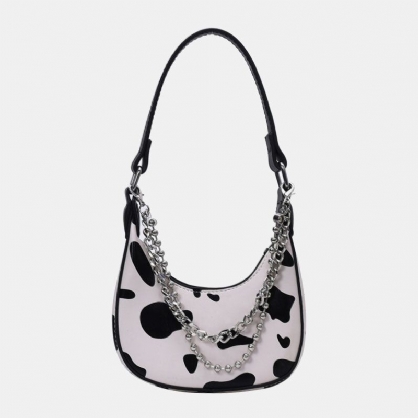 Bolso De Hombro De Cadena Con Estilo Informal Con Patrón De Vaca Para Mujer