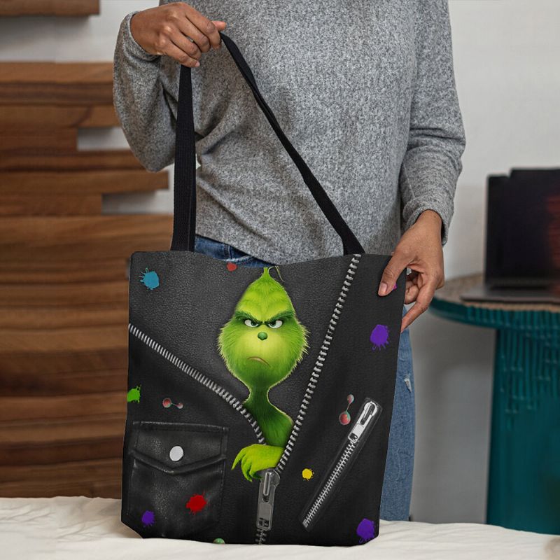 Bolso De Hombro Con Diseño De Monstruo Verde De Dibujos Animados Lindo De Fieltro Para Mujer