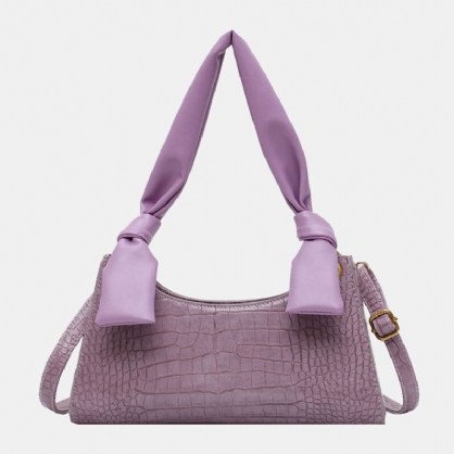 Bolso De Hombro Con Patrón De Cocodrilo Sólido Para Mujer