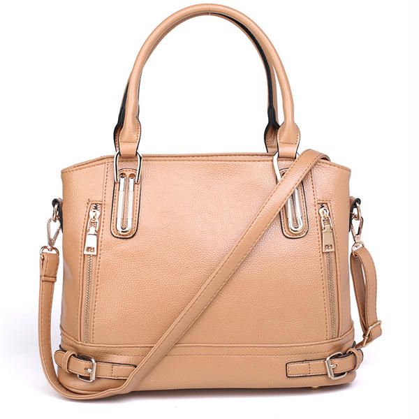 Bolso De Hombro De Cuero De Pu Con Múltiples Bolsillos Para Mujer