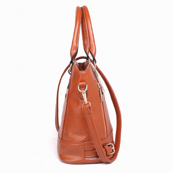 Bolso De Hombro De Cuero De Pu Con Múltiples Bolsillos Para Mujer