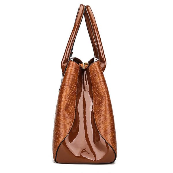 Bolso De Hombro De Cuero De Pu Vintage De Alta Gama De Cocodrilo Para Mujer