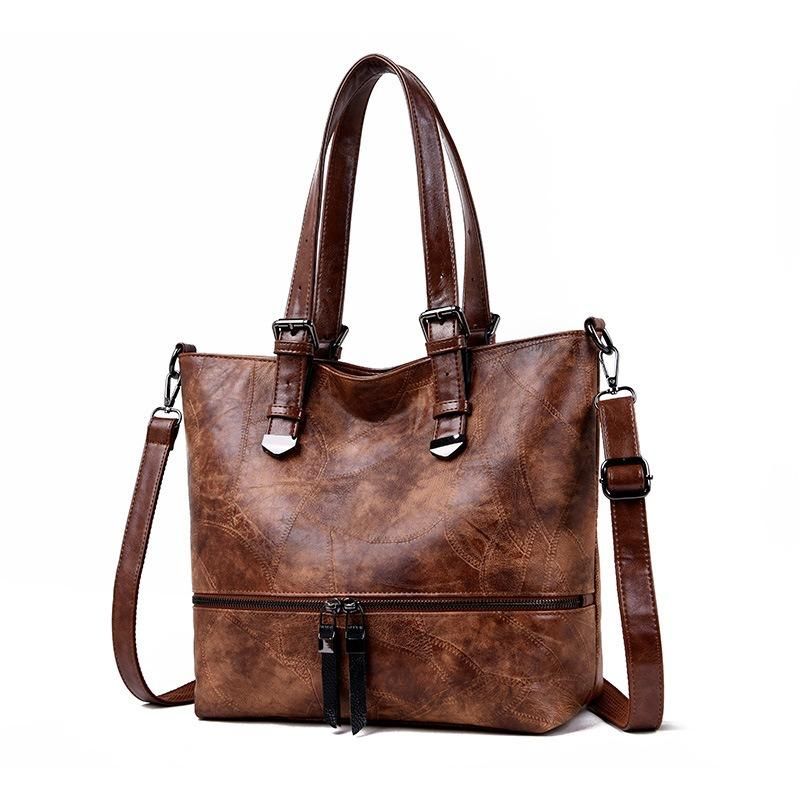 Bolso De Hombro Elegante Vintage De Gran Capacidad Para Mujer